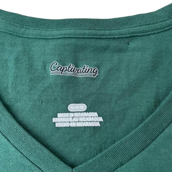 Michigan State Spartans T-Shirt Women’s Size Medium Green V-Neck New - Picture 2 of 5